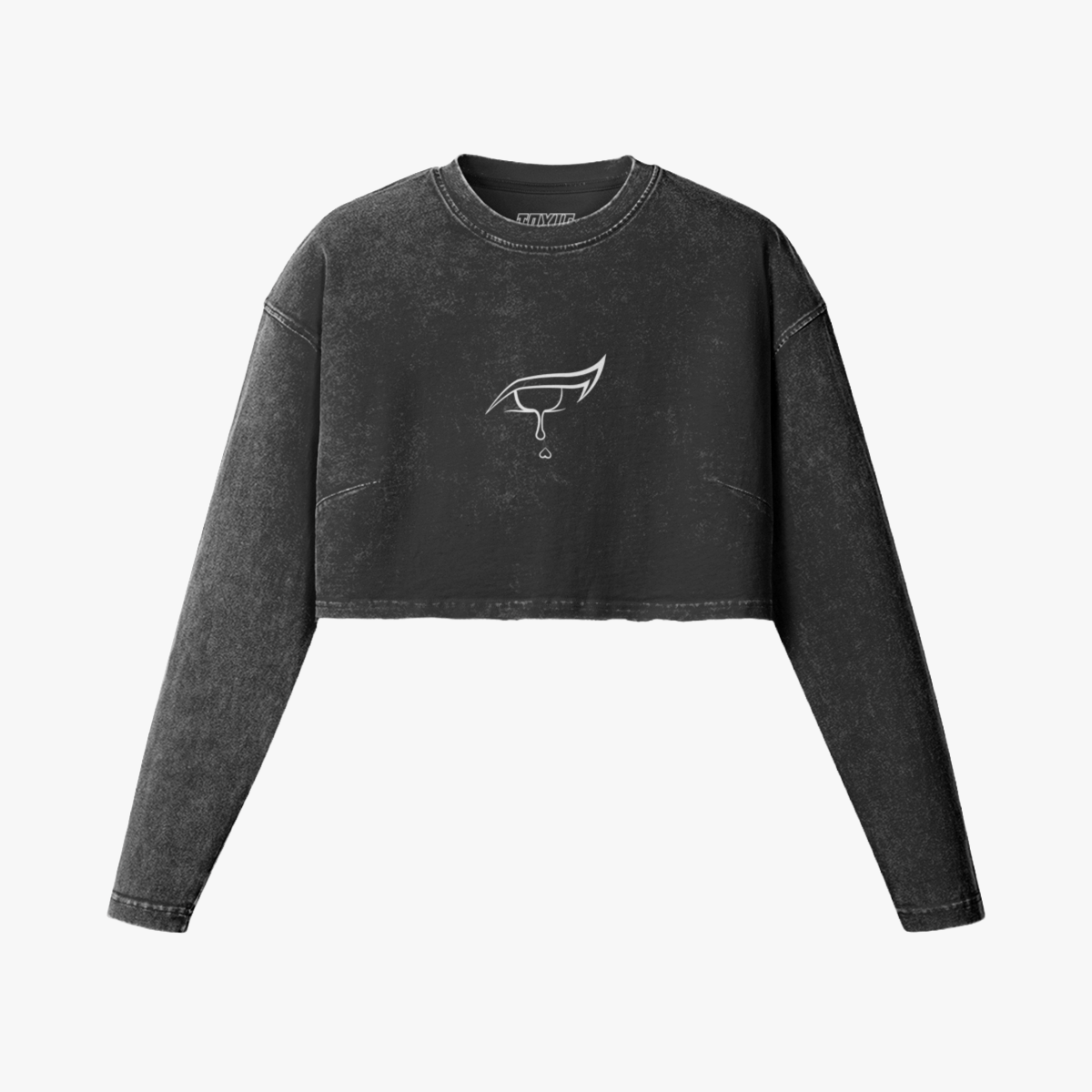 Cropped Long Sleeve Faded Black/White