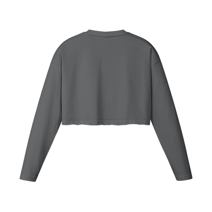 Cropped Long Sleeve Carbon Grey/White