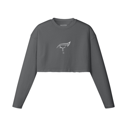 Cropped Long Sleeve Carbon Grey/White