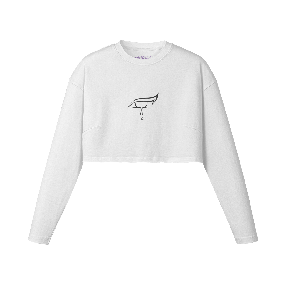 Cropped Long Sleeve White/Black